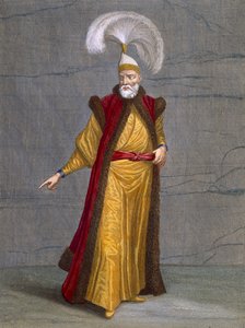 Soulak-Bachi，来自Charles de Ferriol的“代表不同国家的一百张照片集”的第16页，由Gerard Scotin（1671-1716）雕刻，1707-08（彩色engravin） 作者 让·巴蒂斯特·范穆尔